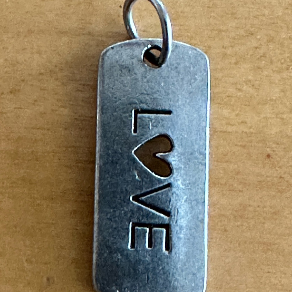 Origami Owl Retired TAGGED Collection Fine Pewter LOVE Heart Tag Plate ❤️